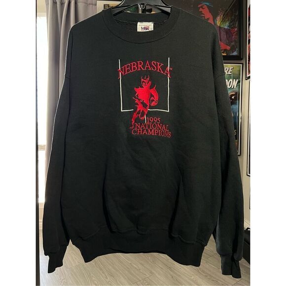 Vintage 90s Nebraska Huskers Football 1995 Champions Sweater - Picture 1 of 4